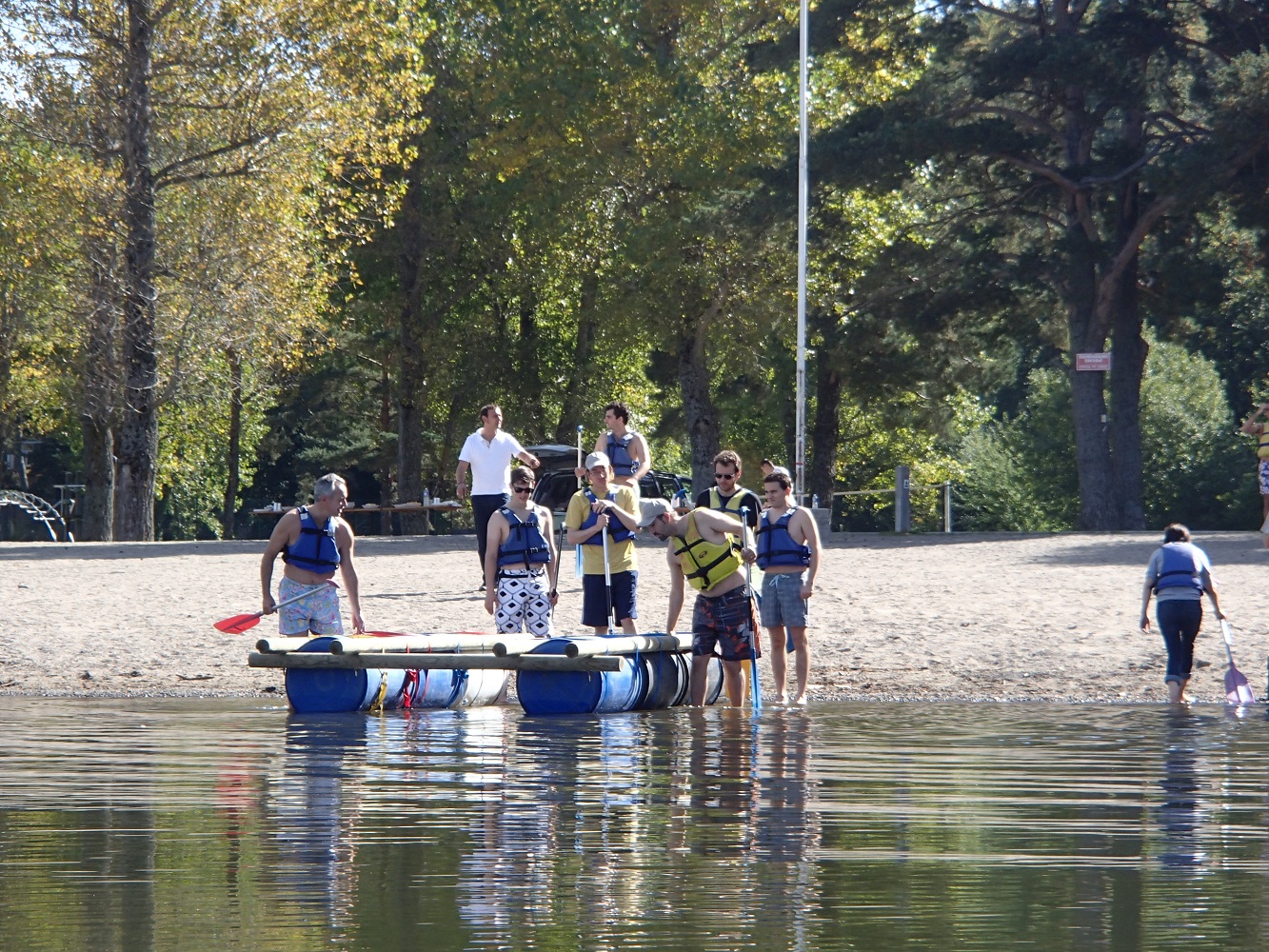 mise à l'eau du radeau